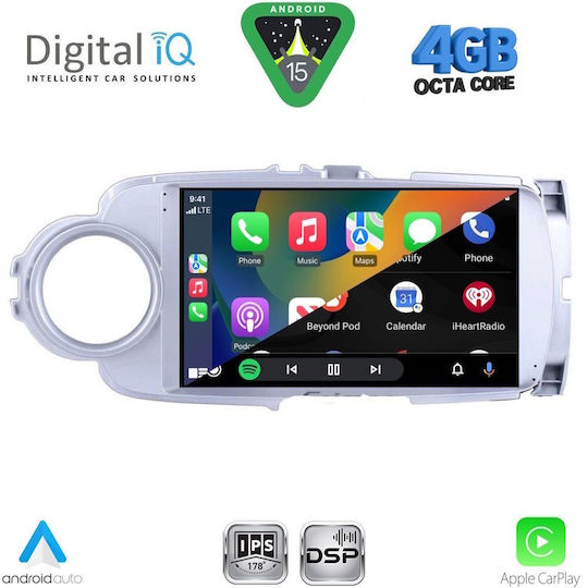 Digital IQ Ηχοσύστημα Αυτοκινήτου για Toyota Yaris 2011-2015 (Bluetooth/USB/WiFi/GPS/Apple-Carplay/Android-Auto) με Οθόνη Αφής 9"
