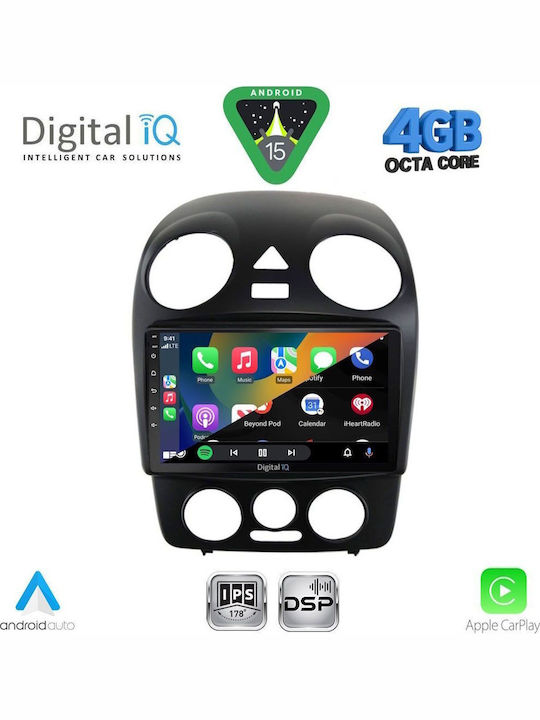 Digital IQ Auto-Audiosystem für Volkswagen Käfer 2004-2011 (Bluetooth/USB/Eingebautes Wi-Fi / 3G / GPS / Apple CarPlay / Android Auto) mit 9 Zoll Touchscreen
