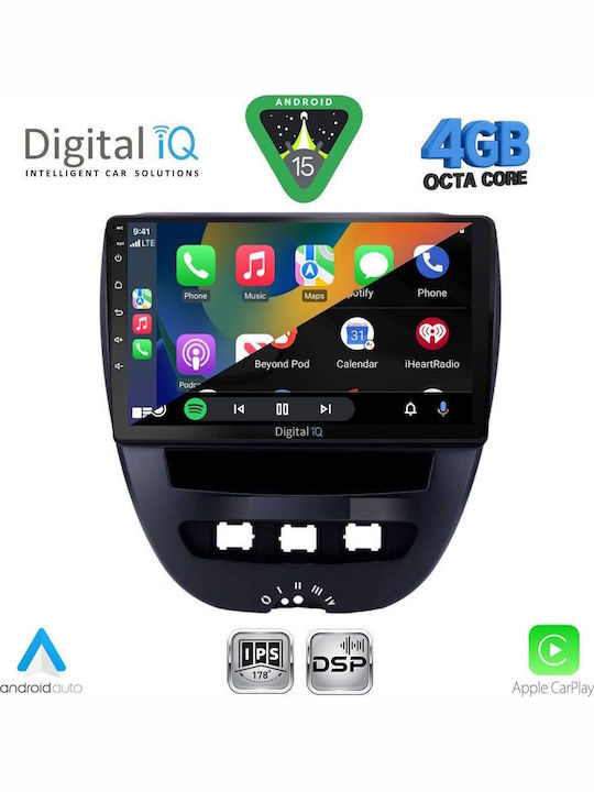 Digital IQ Car Audio System for Toyota Aygo 2005-2014 Bluetooth USB WiFi GPS Apple CarPlay Android Auto with 10" Touch Screen