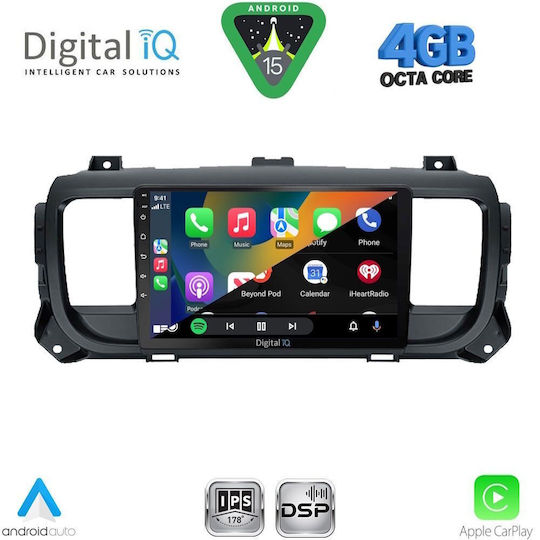 Digital IQ Ηχοσύστημα Αυτοκινήτου για Toyota Proace 2017-2020 (Bluetooth/USB/WiFi/GPS/Apple-Carplay/Android-Auto) με Οθόνη Αφής 9"