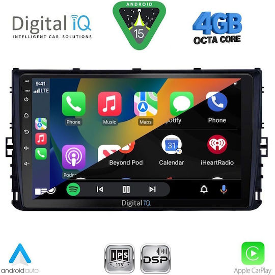 Digital IQ Ηχοσύστημα Αυτοκινήτου για Volkswagen Polo / T-Roc / T-Cross 2017 με Clima (Bluetooth/USB/WiFi/GPS/Apple-Carplay/Android-Auto) με Οθόνη Αφής 9"