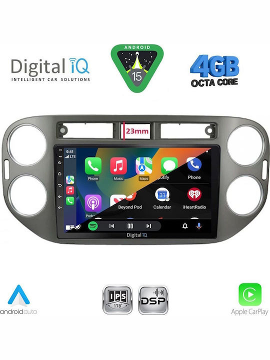 Digital IQ Car Audio System for Volkswagen Tiguan 2011-2016 with Clima (Bluetooth/USB/WiFi/GPS/Apple CarPlay/Android Auto) with 9" Touch Screen