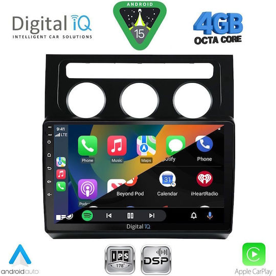 Digital IQ Ηχοσύστημα Αυτοκινήτου για Volkswagen Touran 2003-2010 με Clima (Bluetooth/USB/WiFi/GPS/Apple-Carplay/Android-Auto) με Οθόνη Αφής 10"