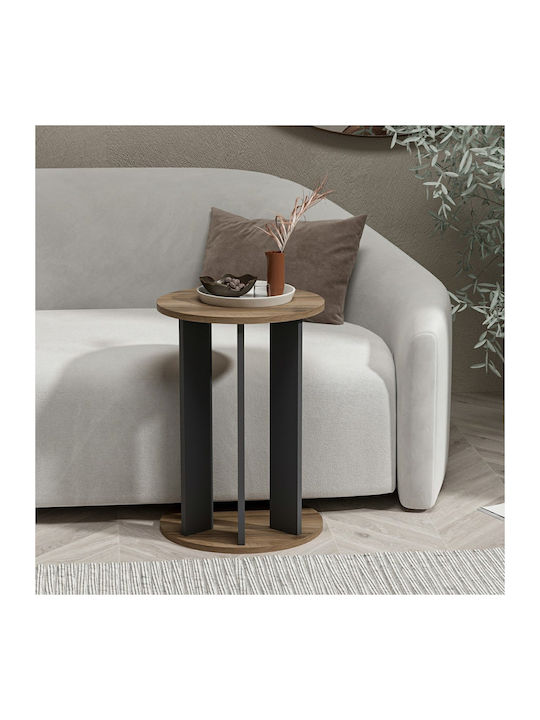 Rundes Beistelltisch Flora Holz Braun M64xT34xH64cm