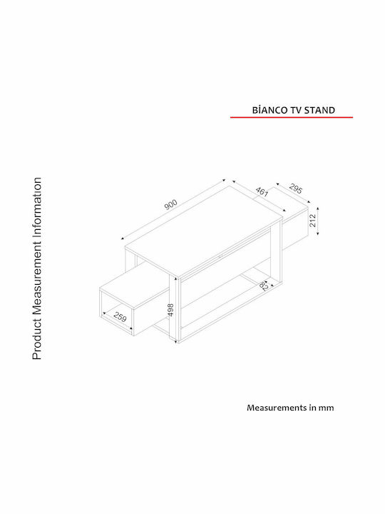 TV-Ständer Banko Schwarz M160xP46.1xH49.8cm