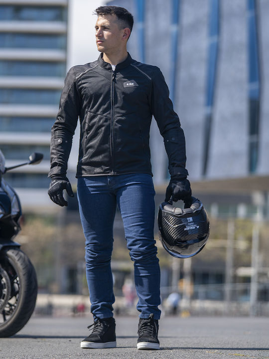 LS2 Stone Summer Men's Motorcycle Pants Cordura Jeans Blue