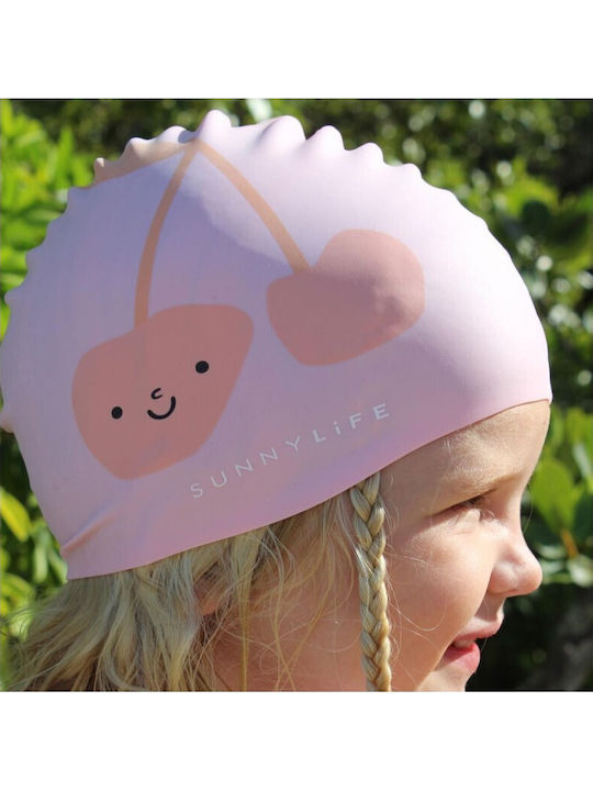 Sunnylife Kinder Badekappe aus Silikon Rosa