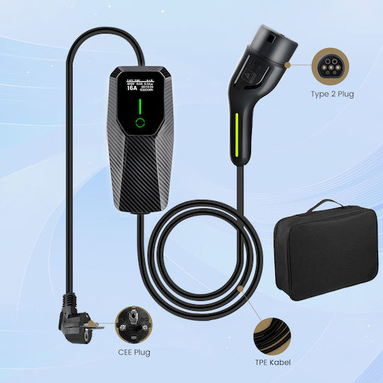 Junsun Încărcător Portabil Cu O Singură Fază 3.5kW Cu Cablu Încorporat 4m Tipul 2