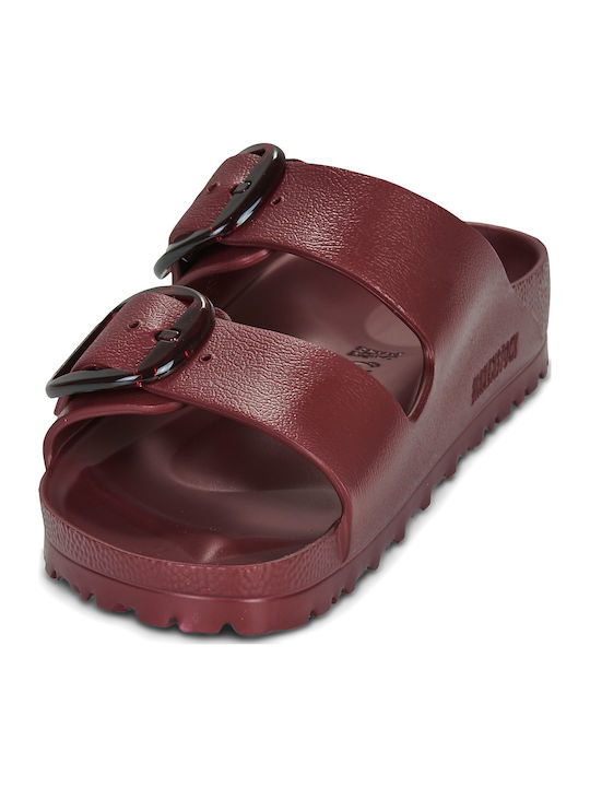 Arizona Big Buckle Flip Flops in Burgundy Colour