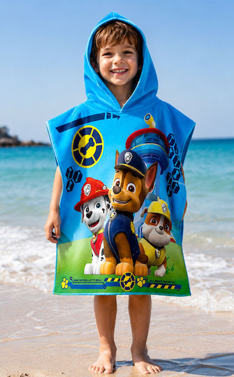 Paw Patrol Παιδική Πετσέτα Θαλάσσης Πόντσο Microfiber Paw Patrol 100x50cm