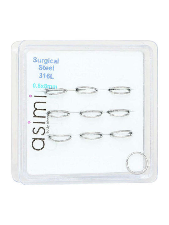 Asimi Body Piercing Σκουλαρίκι Clicker Μύτης 8 x 0.8mm Asimi Body Piercing Σκουλαρίκι Clicker Μύτης 8 x 0.8mm