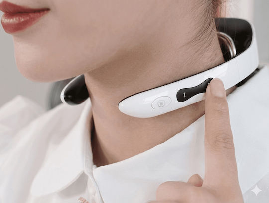 Kimriber Neck Massage Tool with Vibration and Heating Function White