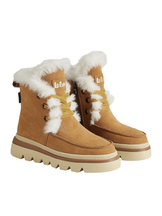 Suede Women's Ankle Boots Tabac Brown