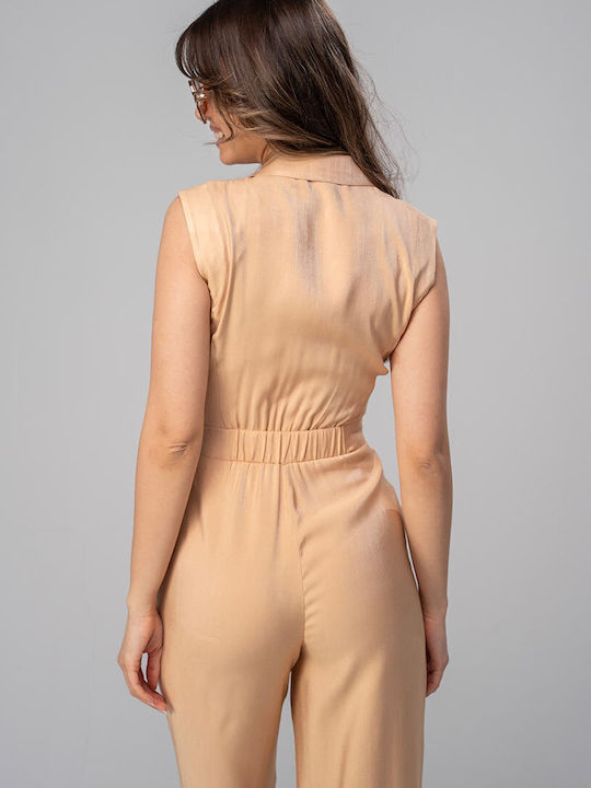 Γυναικεία Αμάνικη Ολόσωμη Φόρμα Beige