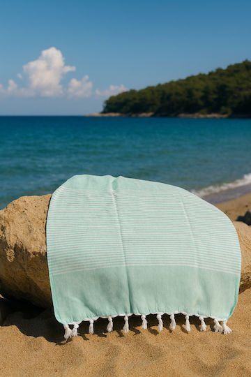SteweHome Beach Towel Pareo Cotton Turquoise 170x90cm
