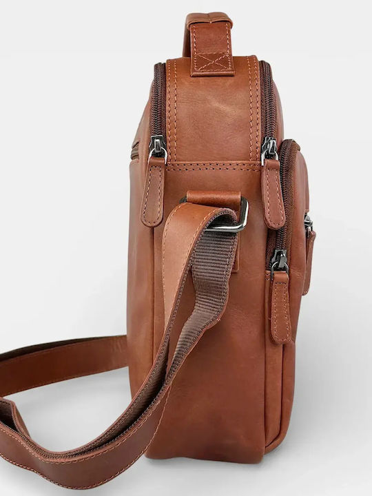 Leather Men's Shoulder / Crossbody Bag Tabac Brown