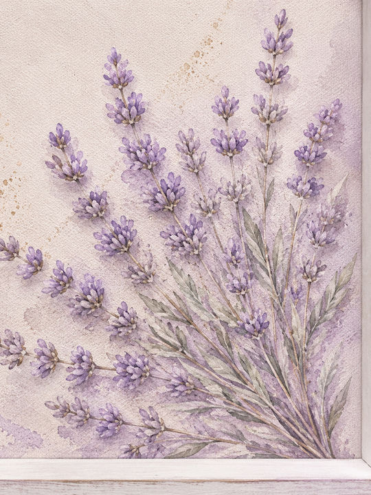 Lavender Romance Caz Pentru Coroane De Nuntă Montat Pe Perete Pătrat Din Lemn Ecru