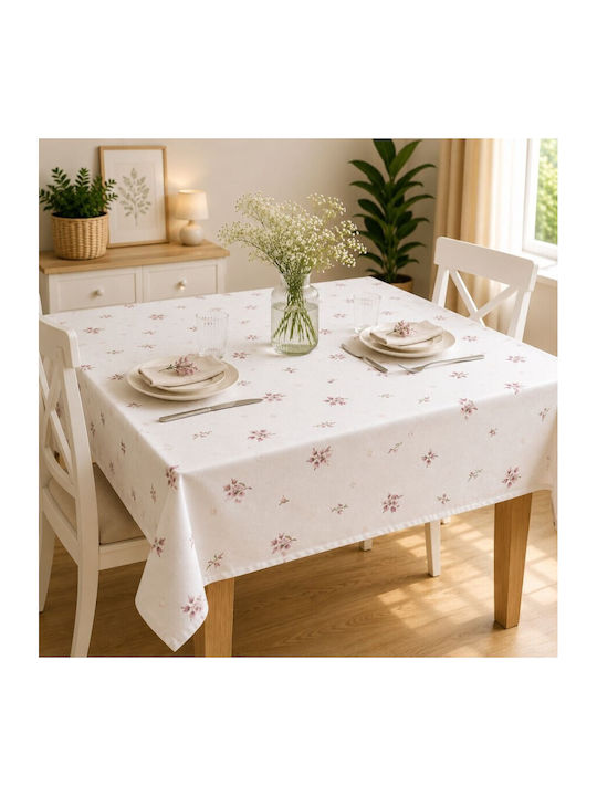 Pucioasa Față De Masă Din Bumbac Cu Flori Roz 160x220 Cm