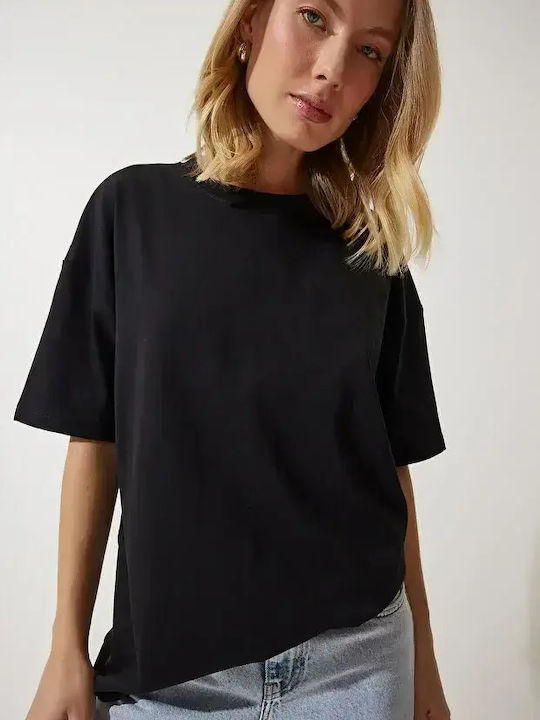 Women's Short Sleeve Black Blouse