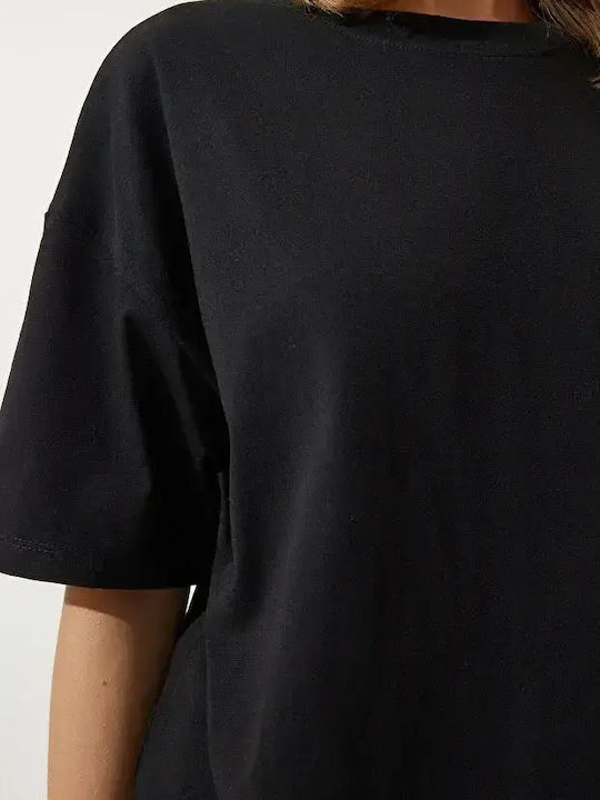 Women's Short Sleeve Black Blouse