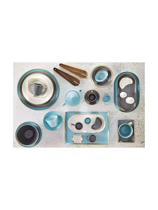 Porland Round Blue Porcelain Serving Bowl