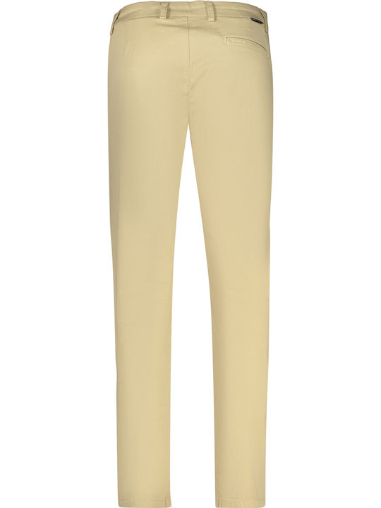 Damen Chino Hose Baumwoll-Set in Schlank Passform Beige