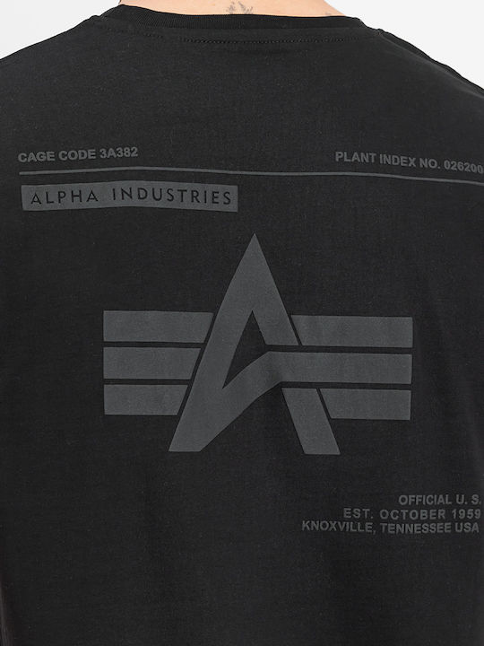 Тениска Label Backprint Черна