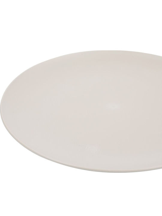 Natural Elements Placă Joasă Din Plastic Bej Cu Diametru 25.5cm 4 Bucăți