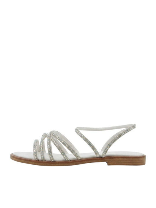 Women's Flat Sandals Silver 110+Silver
