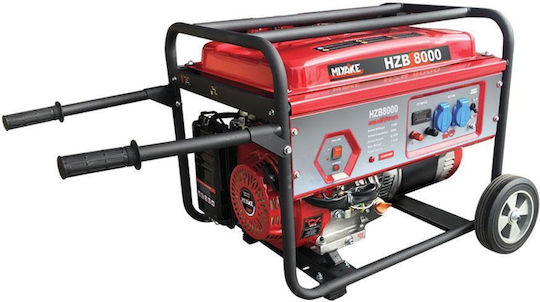 Miyake HZB 8000 EQ Τριφασική Γεννήτρια Βενζίνης Τετράχρονη με Ηλεκτρική Μίζα, Ρόδες και Μέγιστη Ισχύ 6.5kVA Τριφασική + Μονοφασική