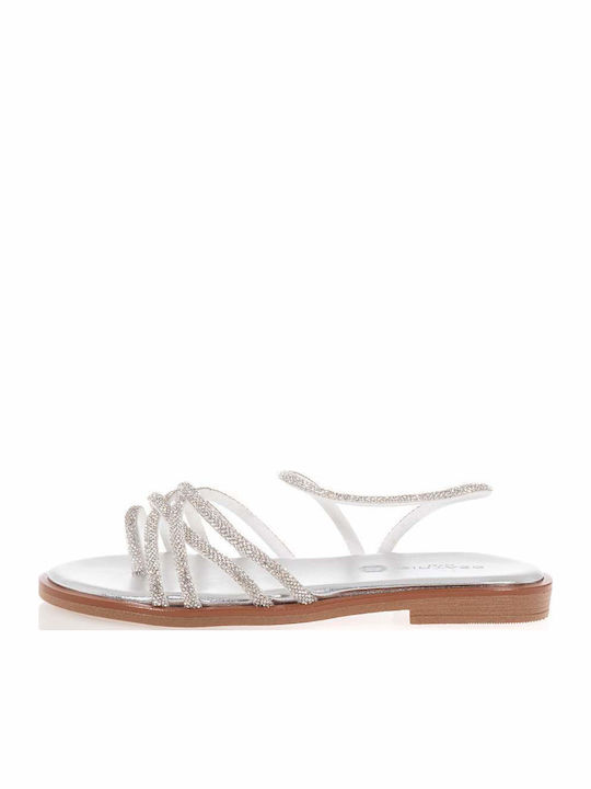 Damen Flache Sandalen Silber B110