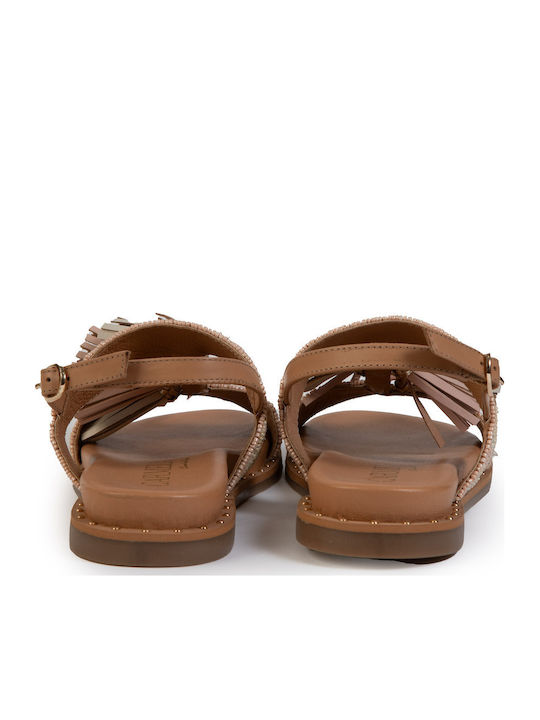 Carmela Leather Women's Flat Sandals Flatforms Ecru