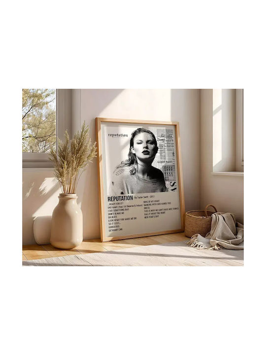 Music Poster Taylor Swift Reputation Ms058 40cm X 50cm Premium Black Wooden Frame
