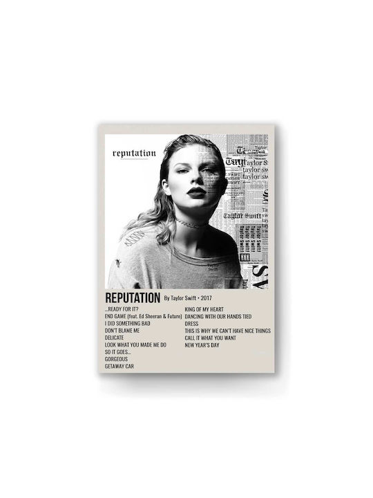 Music Poster Taylor Swift Reputation Ms058 40cm X 50cm Premium Black Wooden Frame
