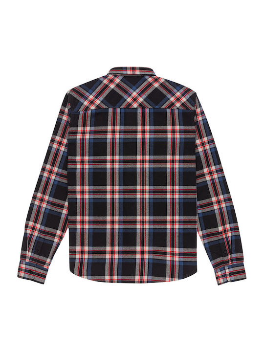 Marshal Μακρυμάνικo Φανελένιο Overshirt Black
