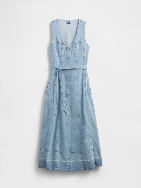 Maxi Рокля-Риза Деним Medium Wash