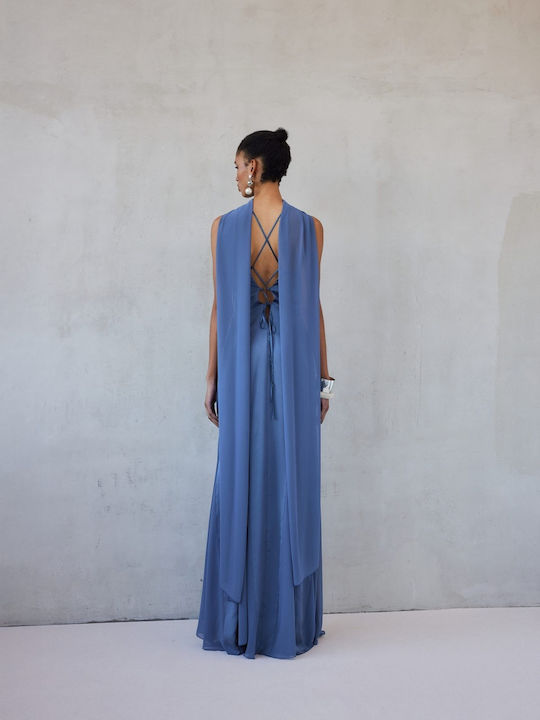 Maxi Φόρεμα Σατέν Blue