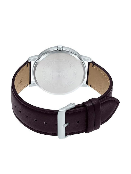 Casio Enticer Мъжки Часовник 41mm На Батерия С Кафява Кожена Каишка