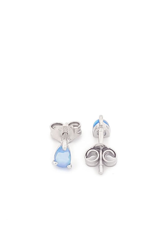 Silver Union Silver Stud Earrings with Stones