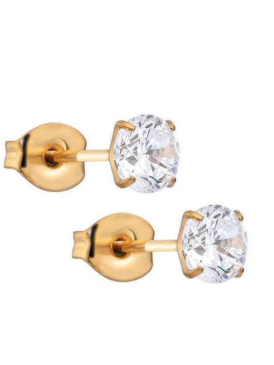 Asimi Body Piercing Earrings Steel Gold Plated with Stones