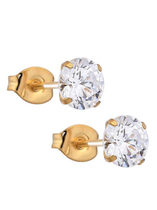 Asimi Body Piercing Earrings Steel Gold Plated with Stones