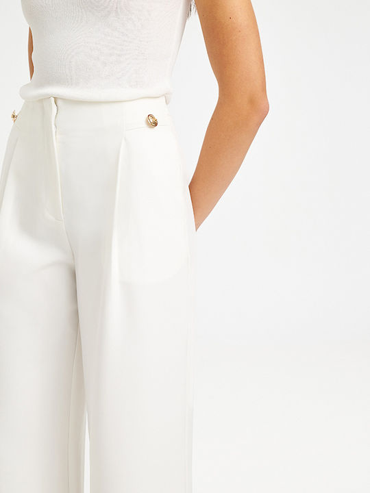Damen Stoffhose Weiß Weiß MML26-01-03-003-Weiß