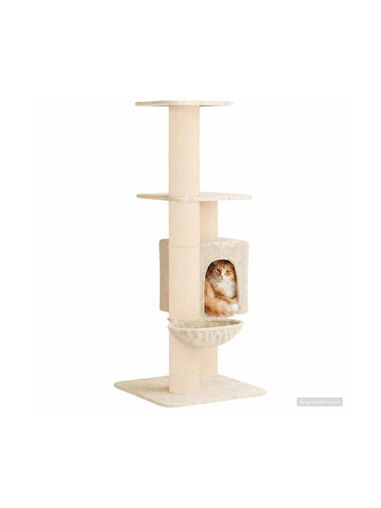 vidaXL Scratching Post Cat Tree Beige 65x71x137cm