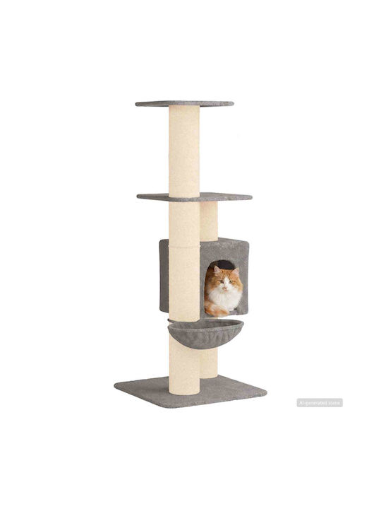 vidaXL Scratching Post Cat Tree Gray 65x71x137cm