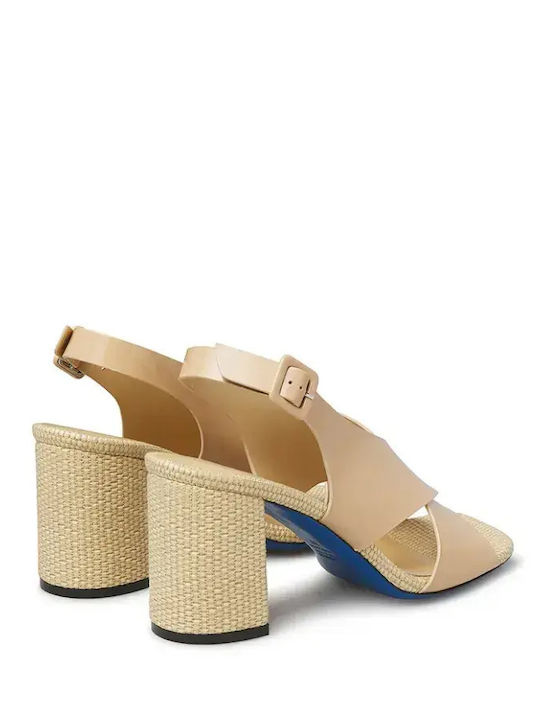 Patent Leather Beige Sandals
