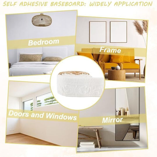 Bandă Decorativă Pentru Perete Zola Perfectă Ca Ornamentală Bandă Spumă Lungime 230 Cm Albă