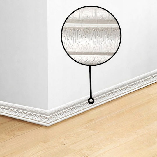 Bandă Decorativă Pentru Perete Zola Perfectă Ca Ornamentală Bandă Spumă Lungime 230 Cm Albă