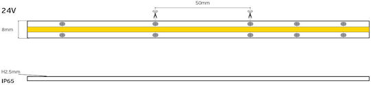 VK Lighting Waterproof 24V Cold White Light 5m COB Type LED Strip
