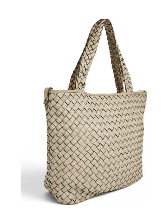 Damentasche Shopper Schulter Leder Taupe