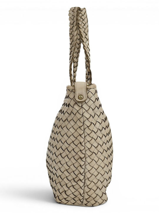 Damentasche Shopper Schulter Leder Taupe